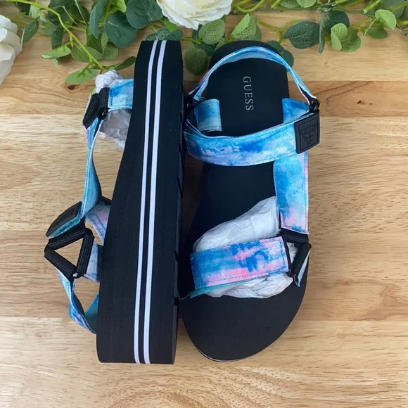 Guess Women's Avin Strappy Platform Sandals 8.5M - Picture 3 of 8